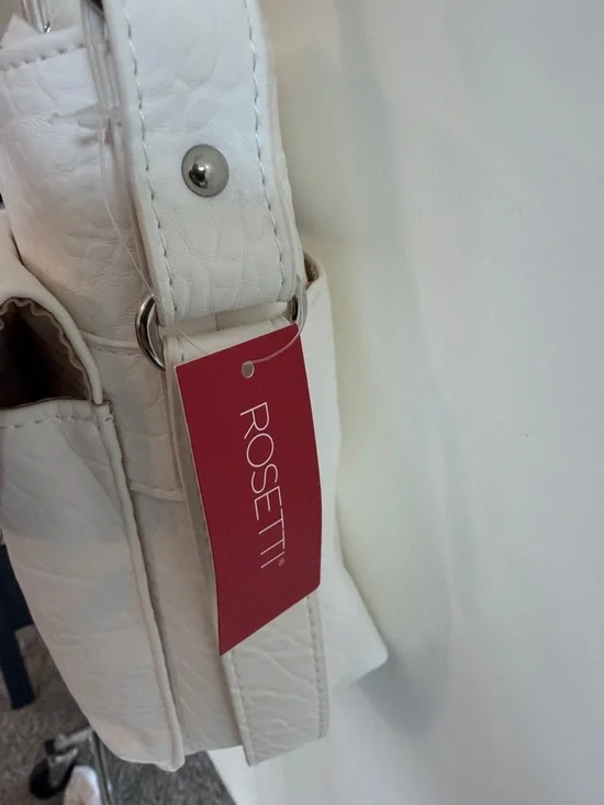 Rossetti Women's White Crossbody HandBag Purse with Front Pockets - Picture 6 of 10